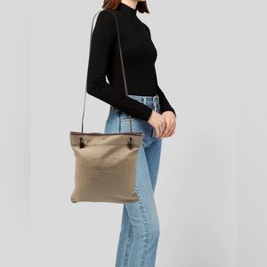 PRADA Logo Jacquard Tote
